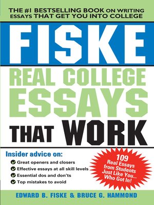cover image of Fiske Real College Essays That Work